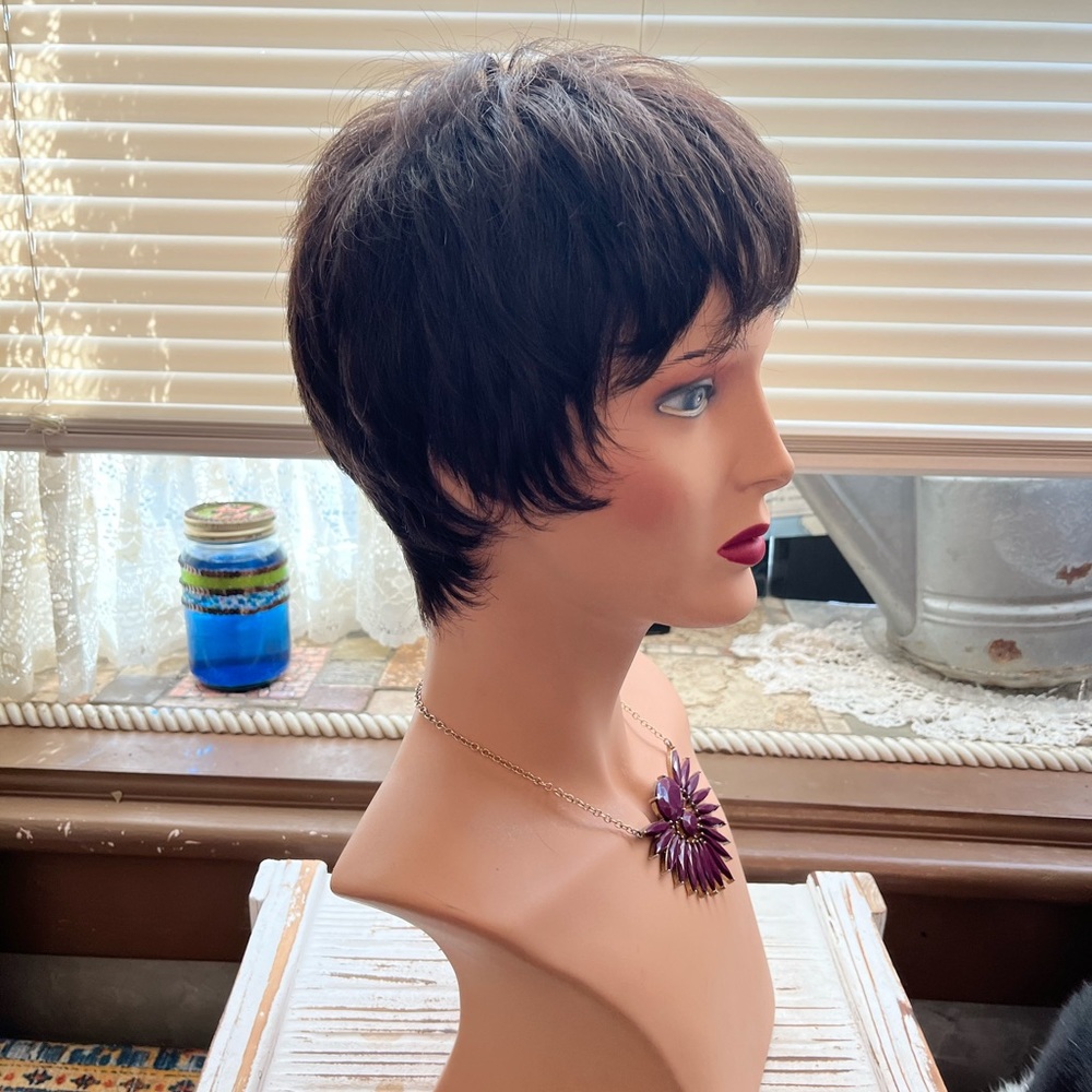 Dark Brown Synthetic Wig - Picture 3 of 4